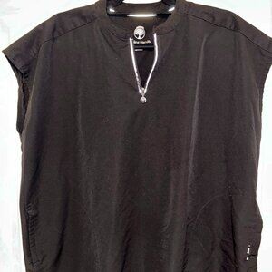 Black Healing Hands Oversized Scrub Top